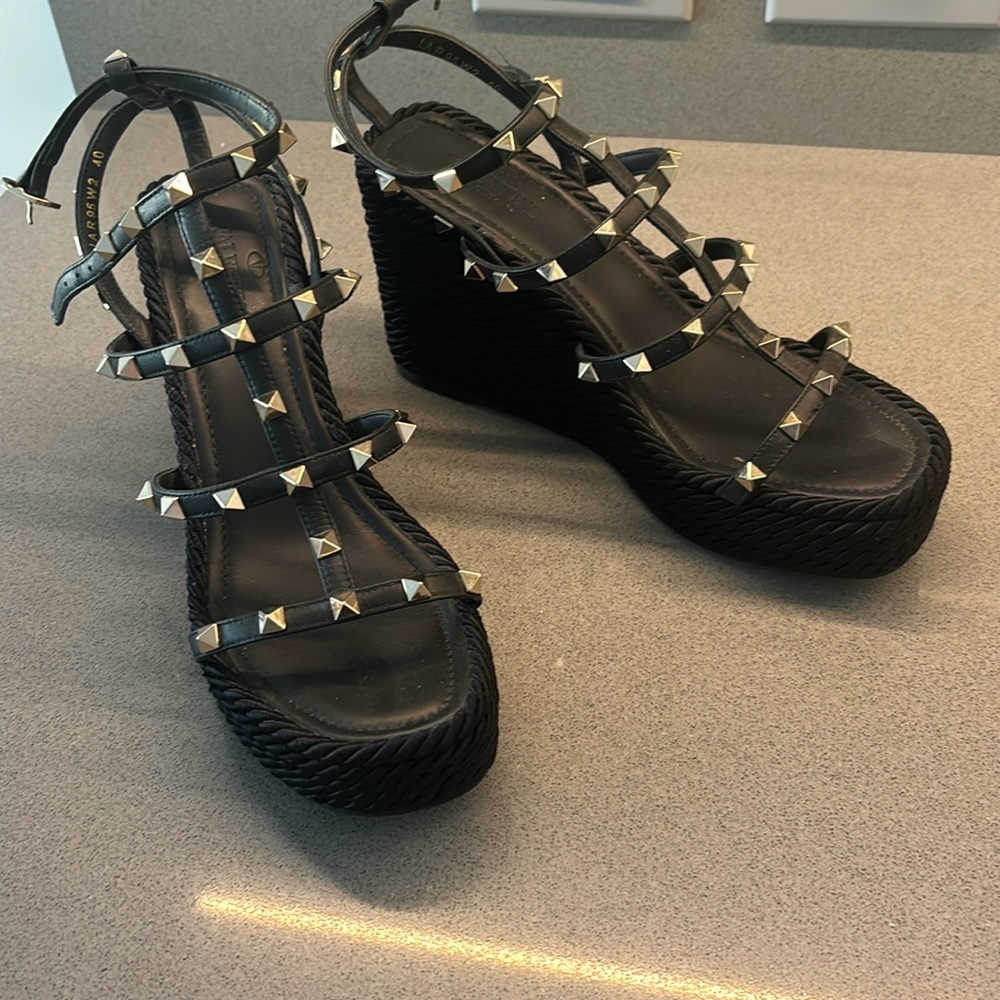 Valentino black espadrilles.  Barely worn. Size 40
